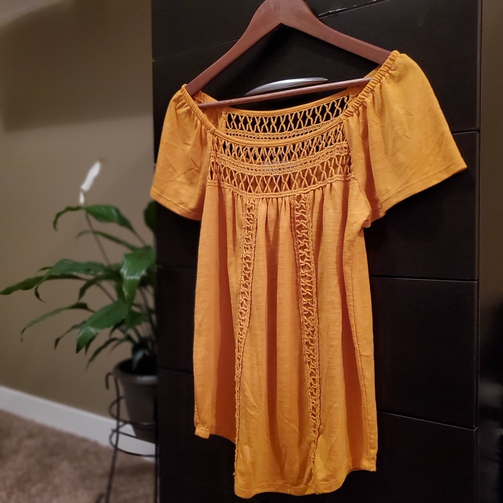 Fall Knit Mustard Blouse